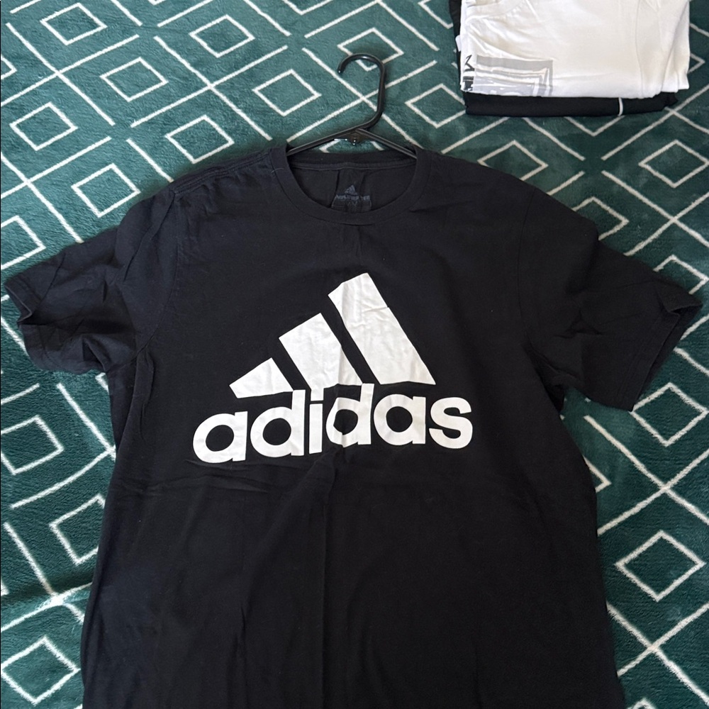 Adidas Black Tee with White Emblem
